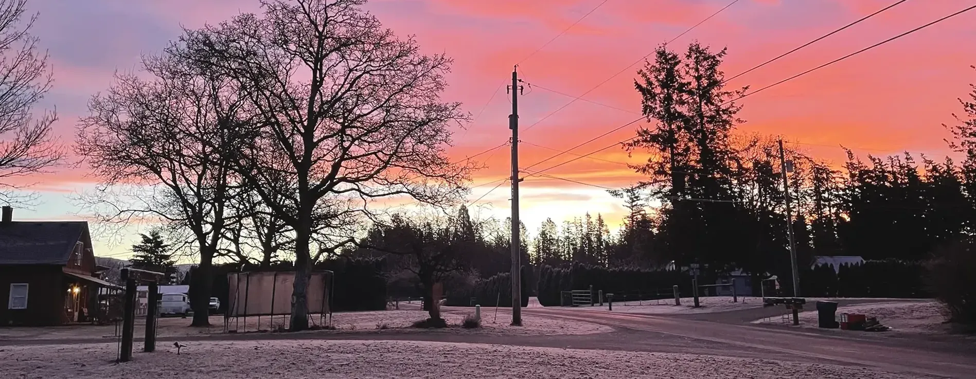 Ten Mile Meats farm during sunset